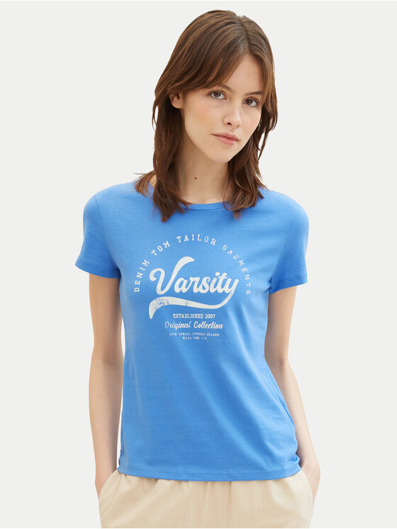 Tom Tailor Denim Tom Tailor Denim Majica 1040185 Modra Regular Fit