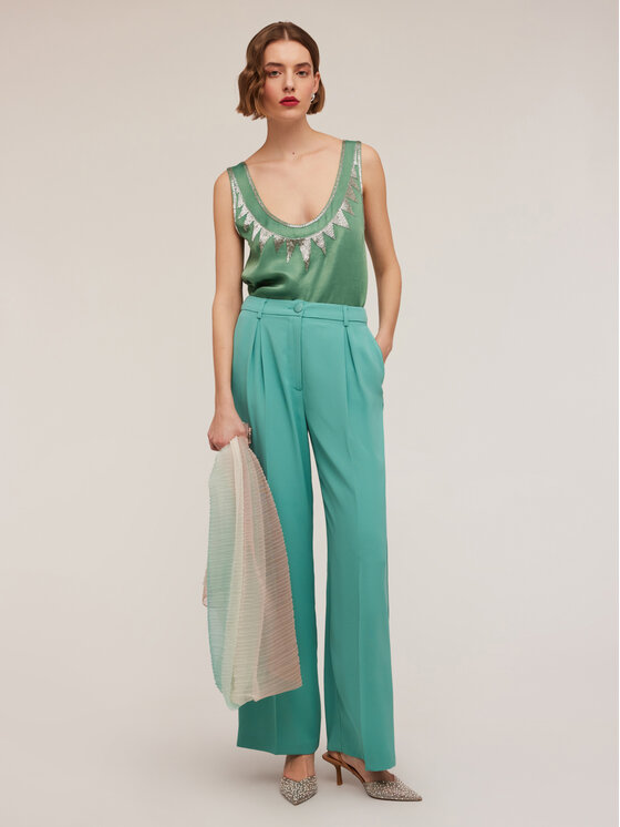 Motivi Motivi Top D724Q000441N015 Verde Regular Fit