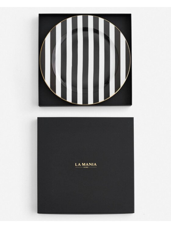 La Mania La Mania Talerz Stripes Czarny