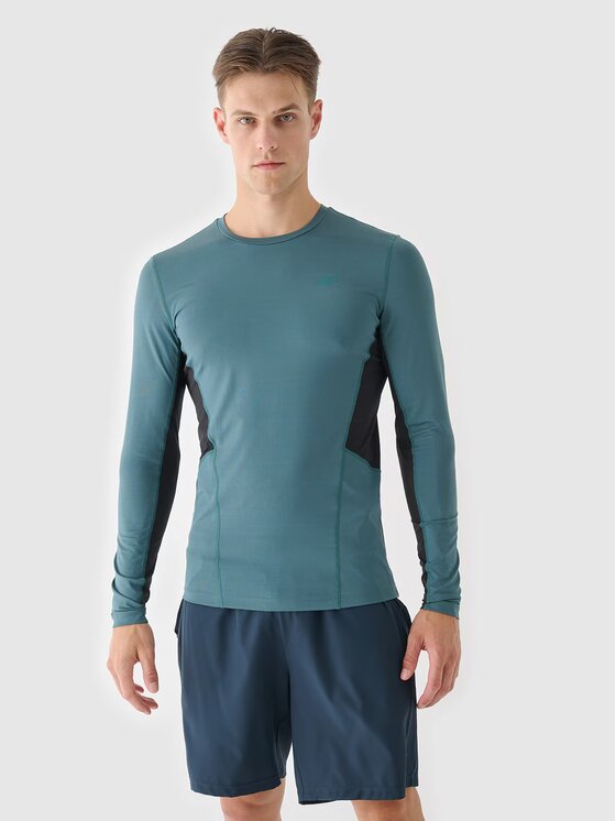 4F 4F S dlhými rukávmi 4FWAW24TFLOM252-40S Zelená Slim Fit