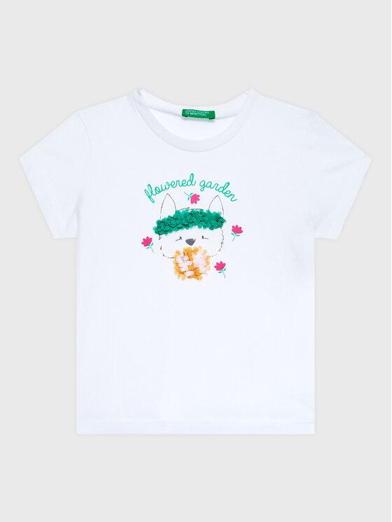 United Colors Of Benetton United Colors Of Benetton Tricou 3096G107O Alb Regular Fit