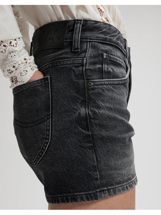 Lee Lee Szorty jeansowe RIDER SHORT 3IN Szary Straight Leg