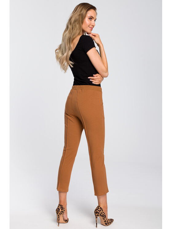 Made of Emotion Made of Emotion Dámske nohavice M411 Hnedá Custom Fit