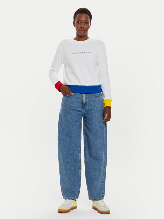 United Colors Of Benetton United Colors Of Benetton Μπλούζα 3J68D107Z Λευκό Regular Fit