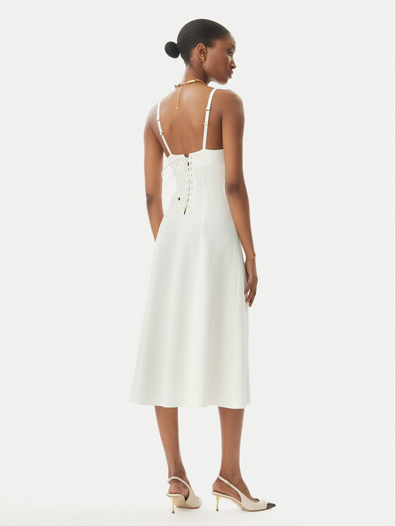 Elisabetta Franchi Elisabetta Franchi Sukienka koktajlowa AB74852E2 360 Biały Regular Fit