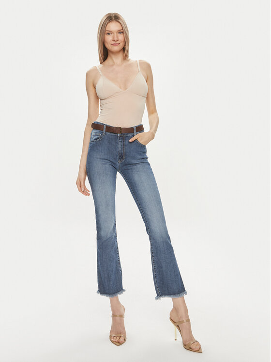 Please Please Jeansy P2XSBQ2W7N Granatowy Straight Leg