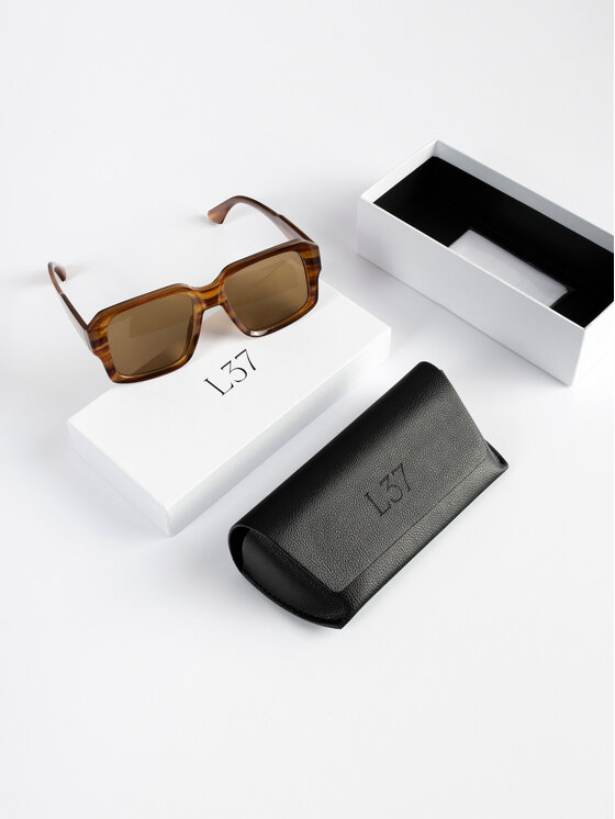 L37 L37 Okulary przeciwsłoneczne SUNGLASSES NO. 19573 Brązowy