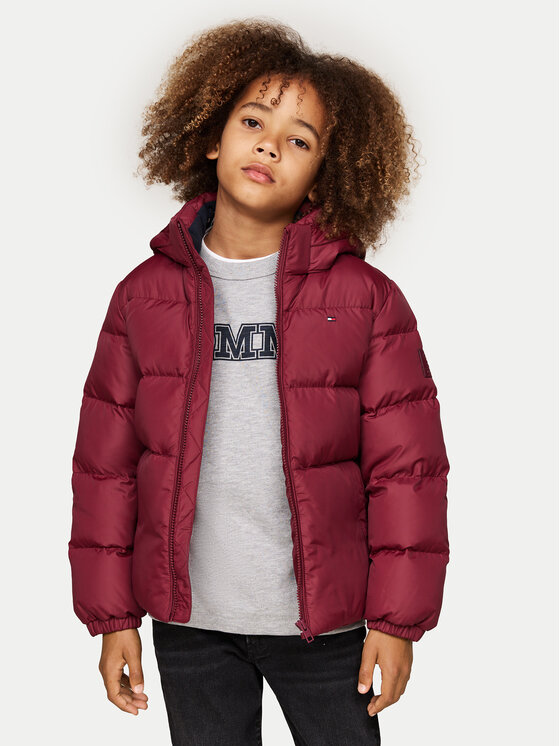 Dětská Zimní bunda Tommy Hilfiger, Velikost:10Y, Barva: Bordó, Essential KB0KB08341