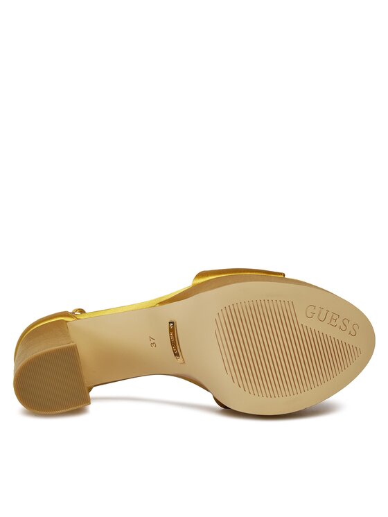 GUESS Seton Sandali Con Tacco E Plateau Donna, Tomaia In Tessuto Jacquard, Cinturino Alla Caviglia, Tacco 11.2 Cm, Plateau 4 Cm