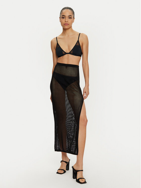 Calvin Klein Swimwear Calvin Klein Swimwear Spódnica maxi KW0KW02734 Czarny Regular Fit
