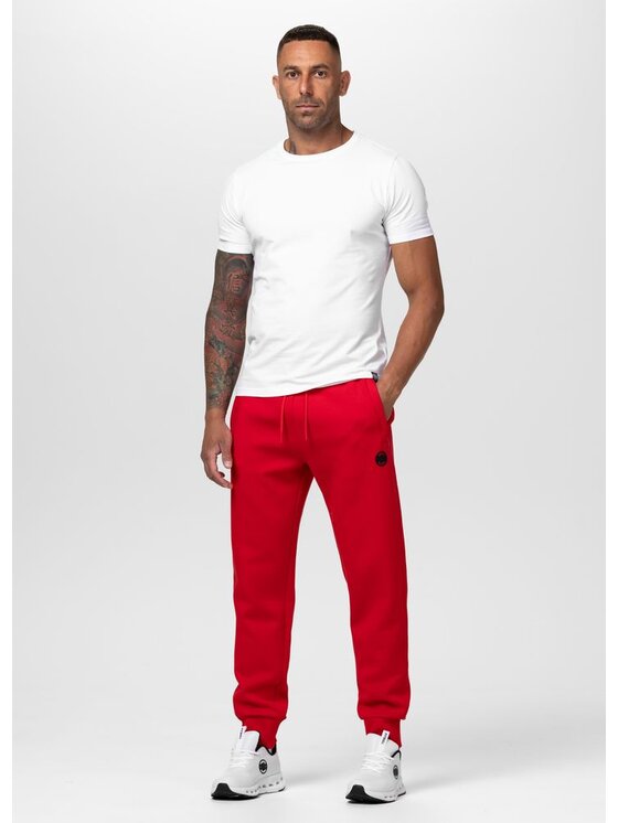 PITBULL PITBULL Spodnie dresowe CHARGER SMALL LOGO Czerwony Regular Fit
