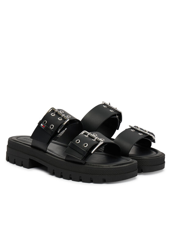 Tommy Jeans Tommy Jeans Чехли Tjw Buckle Straps Sandal EN0EN02966 Черен
