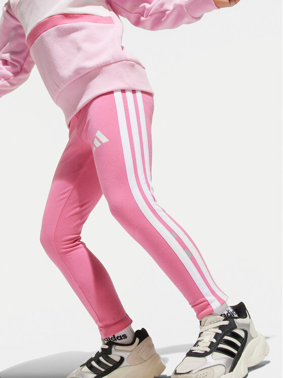 adidas adidas Pulóver és leggins szett Seasonal Essentials Tiberio 3-Stripes JC7475 Rózsaszín Slim Fit