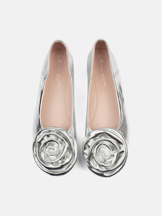 L37 L37 Baleriny WILD ROSES Srebrny