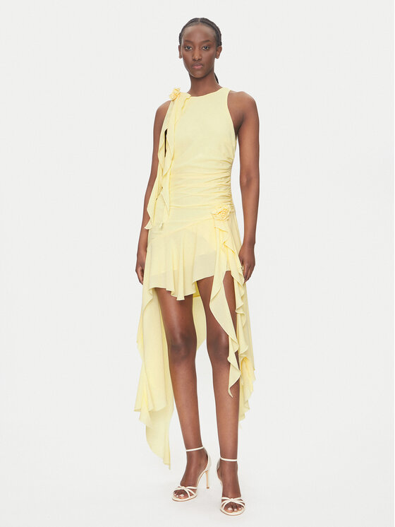 BARDOT BARDOT Cocktail obleka 59046DB Rumena Regular Fit