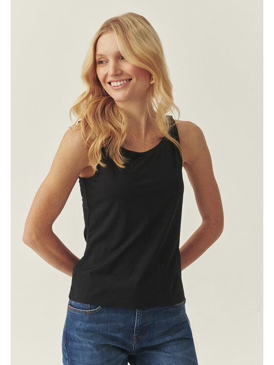 TATUUM Tatuum Bluzka LETHA Czarny Slim Fit
