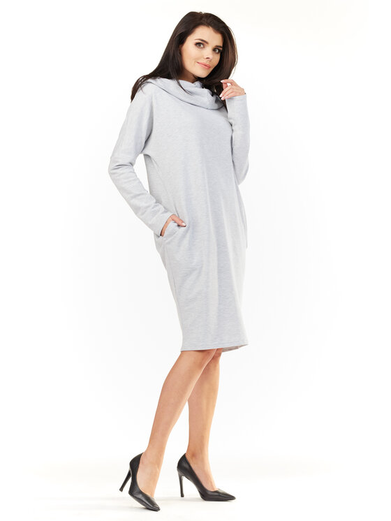 Infinite You Infinite You Sukienka codzienna M152 Szary Basic Fit