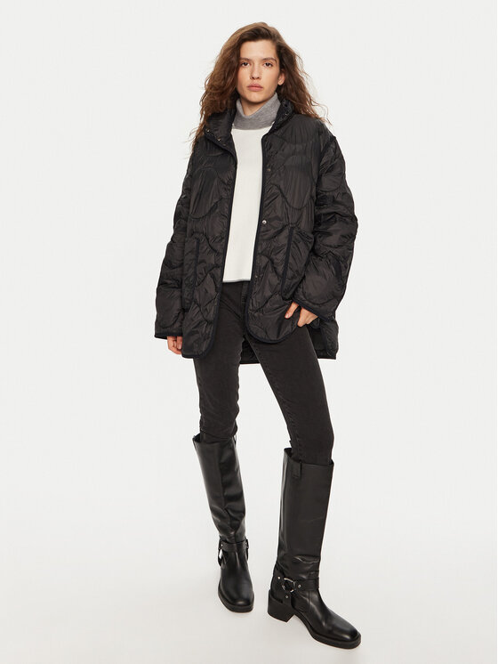 Deha Deha Átmeneti kabát D12578 Fekete Relaxed Fit