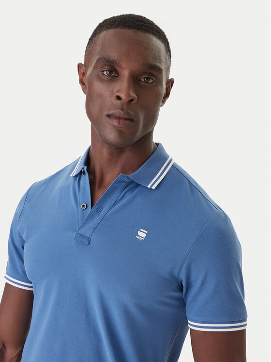 G-Star Raw G-Star Raw Тениска с яка и копчета Dunda D17127-5864 Кафяв Slim Fit