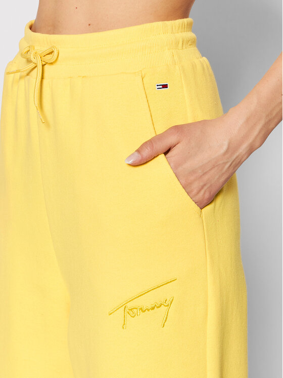 Tommy Jeans Tommy Jeans Spodnie dresowe Signature DW0DW11886 Żółty Relaxed Fit