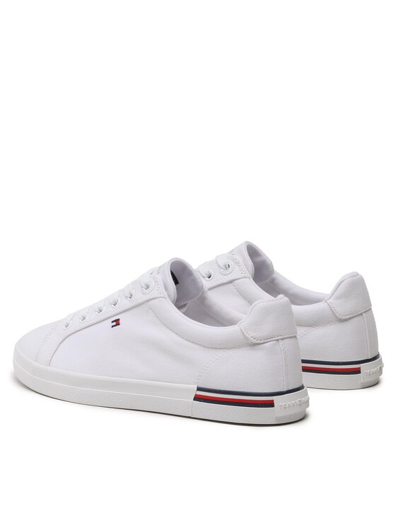 Tommy Hilfiger Tommy Hilfiger Sneakers aus Stoff Essential Stripes Sneaker FW0FW06954 Weiß