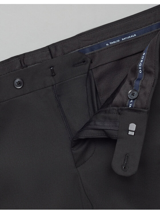 Borgio Borgio Spodnie garniturowe turro Czarny Super Slim Fit
