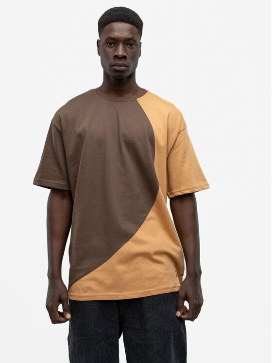 Good Luck Good Luck T-Shirt Koszulka Męska Z Krótkim Rękawem Oversize Brązowa / Jasna Brązowa GOOD LUCK Loopy M Brązowy Regular Fit