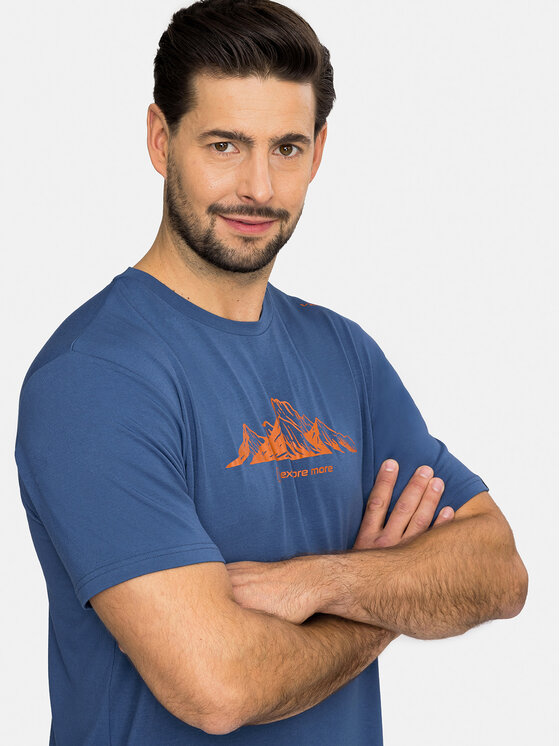 Viking Viking T-Shirt Lenta Bamboo Light Man Granatowy Regular Fit