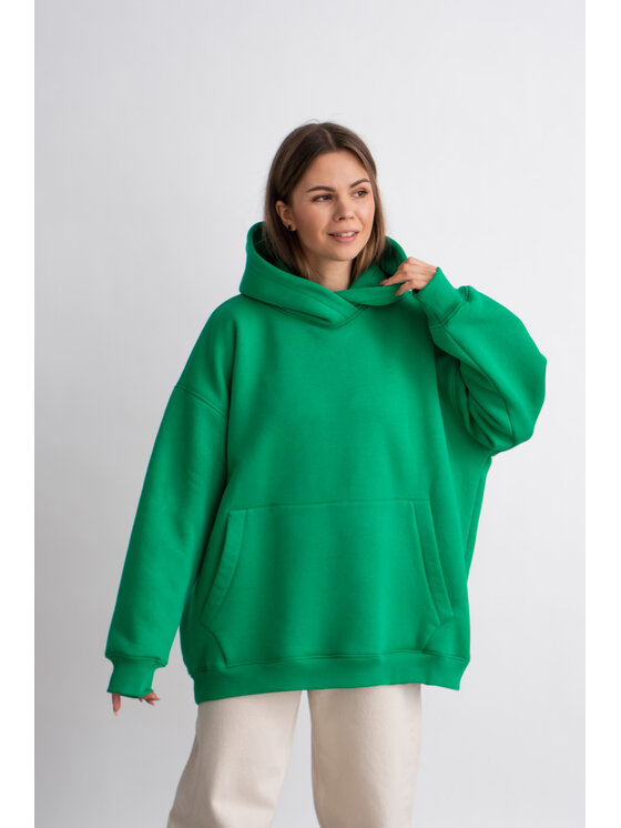 Mirons Mirons Bluza Hoodie Green Zielony Oversize