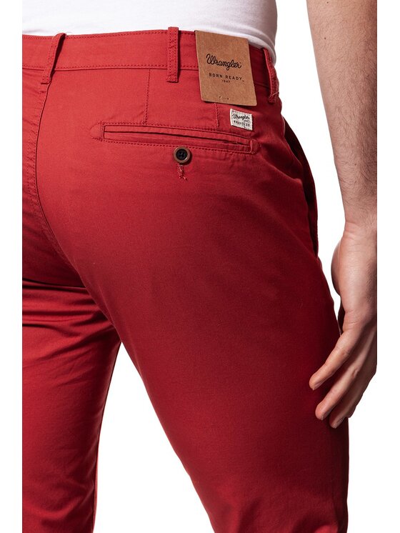 Wrangler Wrangler Chinosy CHINO Czerwony Slim Fit