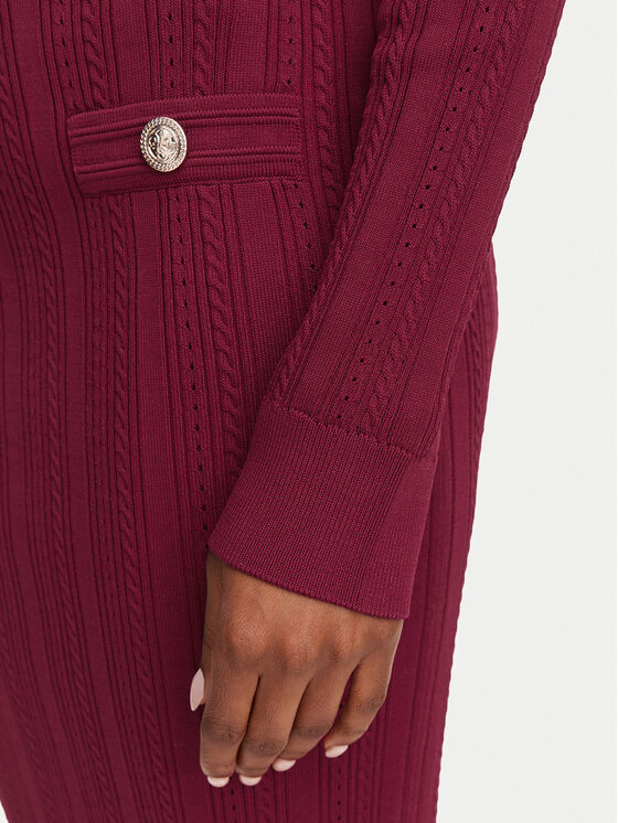 Guess Guess Kardigan W6YR26 Z0973 Bordowy Regular Fit