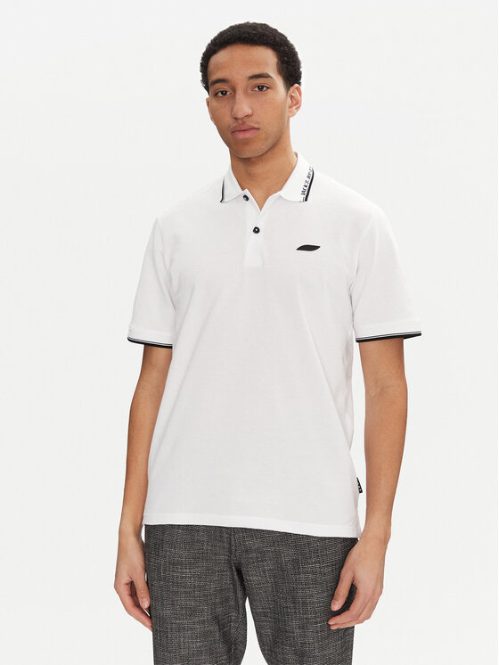 Jack&Jones Jack&Jones Тениска с яка и копчета Pacer 12273303 Бял Regular Fit