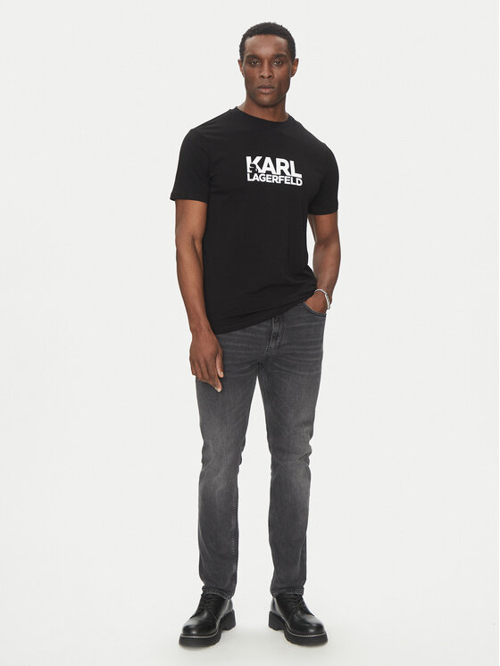 KARL LAGERFELD KARL LAGERFELD Póló 755087 552235 Fekete Regular Fit