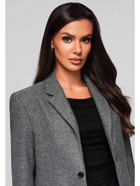 Ombre Ombre Marynarka LW-BLZB-0101 Szary Regular Fit