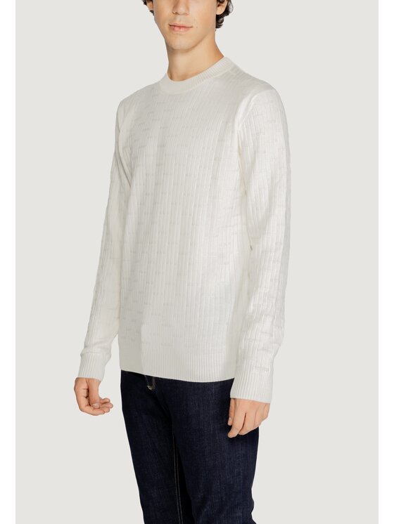 HAMAKI-HO HAMAKI-HO Sweter MI3101H Biały Regular Fit