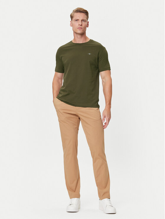 Gant Gant Tričko Shield 2003184 Zelená Regular Fit