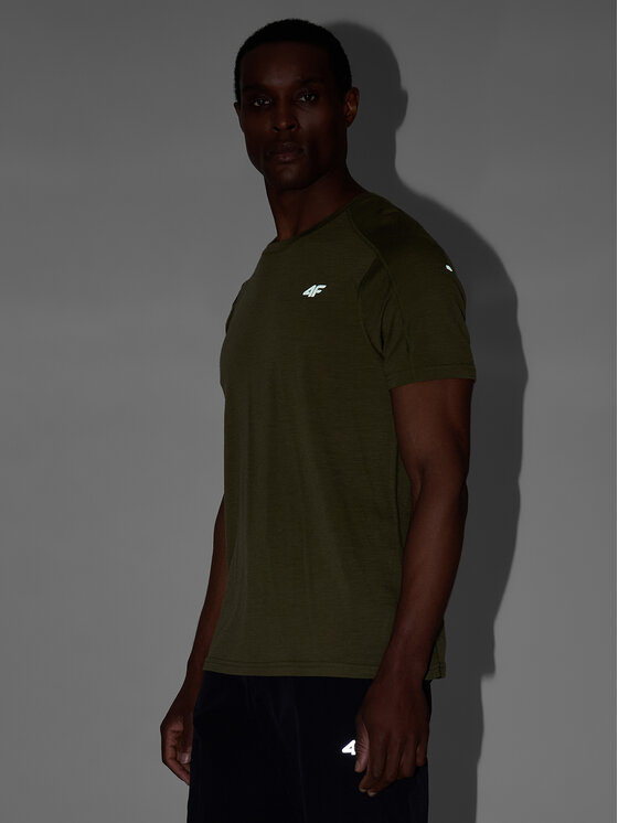 4F 4F Koszulka techniczna TREKKING Khaki Regular Fit