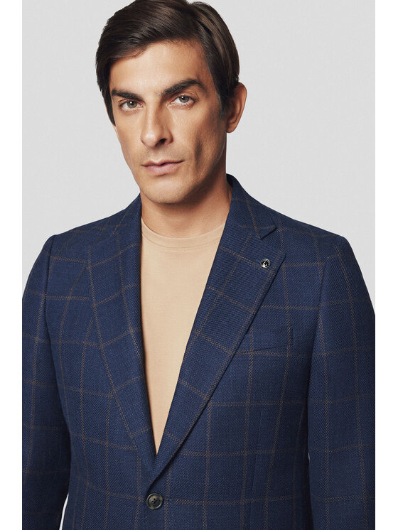 Lancerto Lancerto Marynarka Modesto MA073224000008 Granatowy Slim Fit
