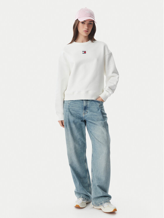 Tommy Jeans Tommy Jeans Džemperis ar kapuci DW0DW17325 Balts Boxy Fit
