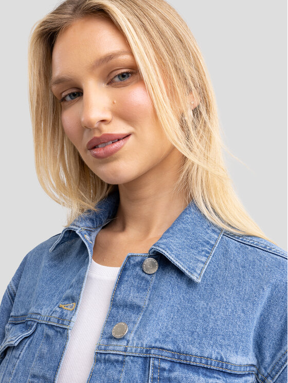 BIG STAR BIG STAR Kurtka jeansowa MADDIE Niebieski Oversize