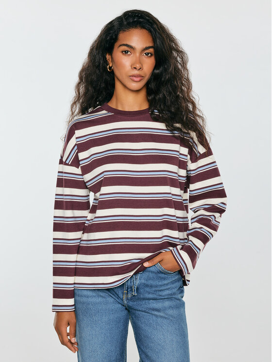BIG STAR BIG STAR Longsleeve OLSANA Bordowy Comfort Fit