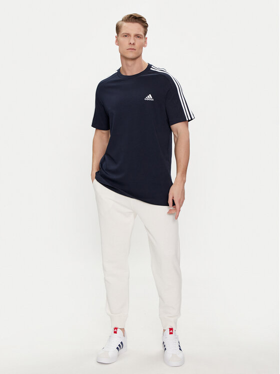 adidas adidas Tricou Essentials Single Jersey 3-Stripes T-Shirt IC9335 Albastru Regular Fit