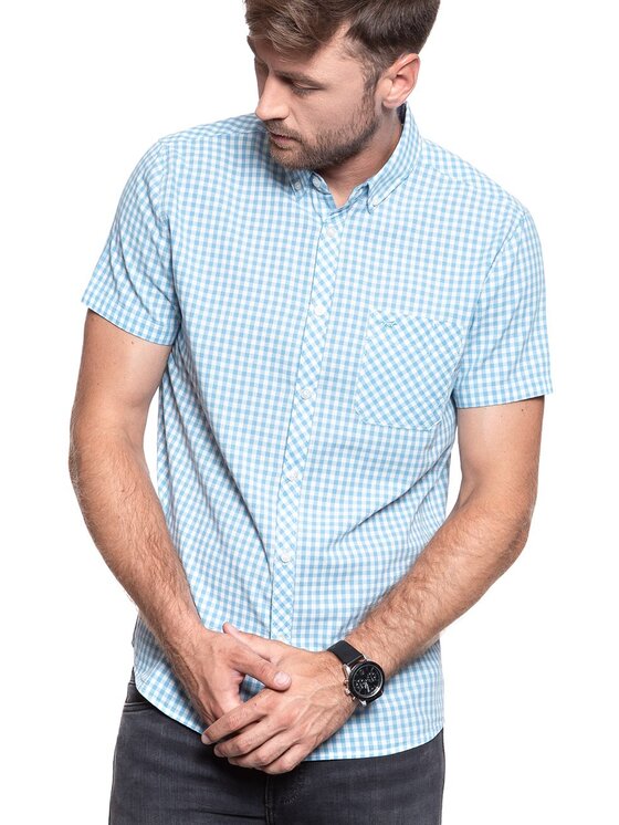 Mustang Mustang Camicia 1/2SLV_1/P_BD Blu Slim Fit