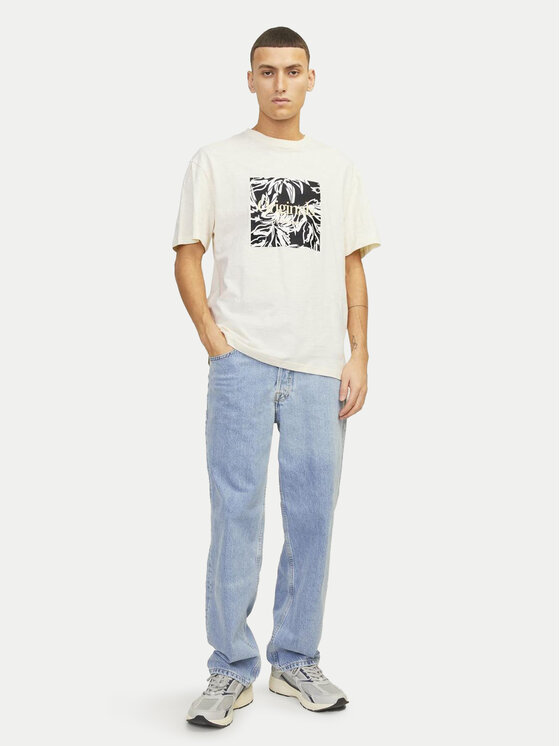 Jack&Jones Jack&Jones Majica Lafayette 12250436 Écru Relaxed Fit