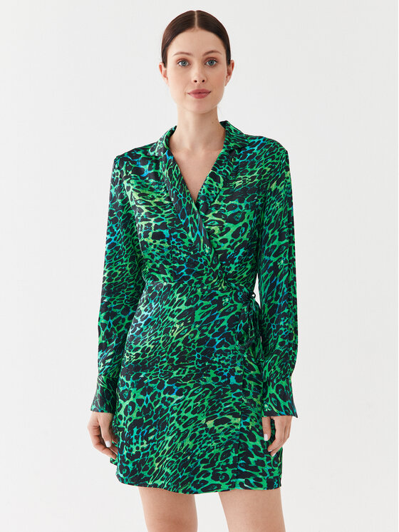 Fracomina Rochie tip cămașă FR23WD1011W413L7 Verde Regular Fit