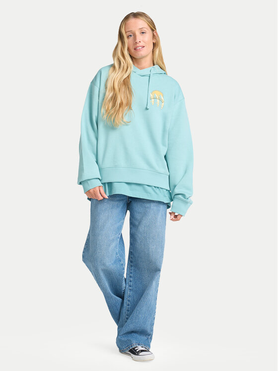 Billabong Billabong Majica dugih rukava Ready And Set EBJSF00184 Tirkizna Loose Fit