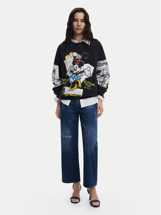 Desigual Desigual Mikina Minnie 25SWSK25 Čierna Regular Fit