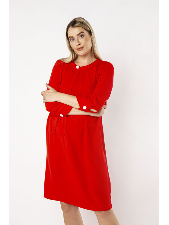 QUIOSQUE Sukienka, rozmiar 40, Czerwona, SIMPLE DRESS