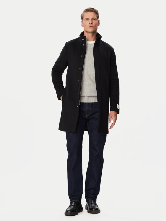 Calvin Klein Calvin Klein Vilnonis paltas LV04LD457G Juoda Regular Fit