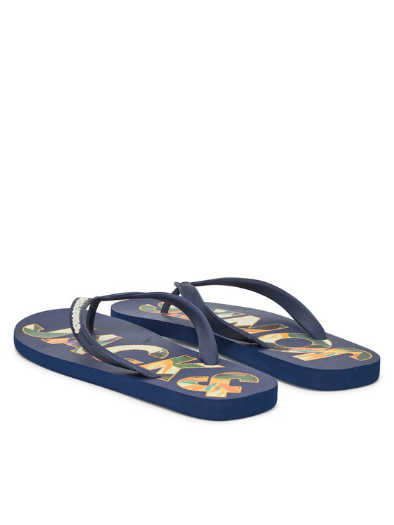 Jack & Jones Jack & Jones Japonki Jfwlogo Palm Print Flip Flop Ln 12230642 Granatowy
